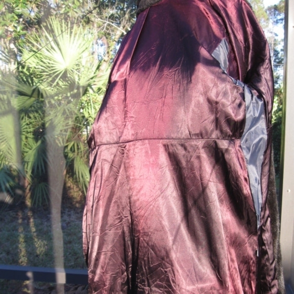 PLUSH VINTAGE BROWN/BLACK - SHEERED FAUX FUR FULL LENGTH COAT SIZE: MEDIUM~LARGE - Picture 3 of 9